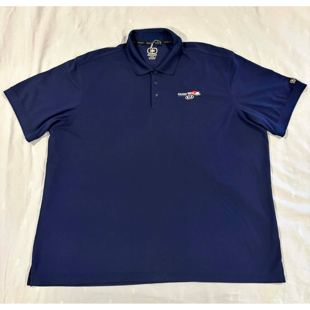 OGIO Mens Navy Blue Short Sleeve Polo Shirt 4XL Grand West KIA Dealership Logo
